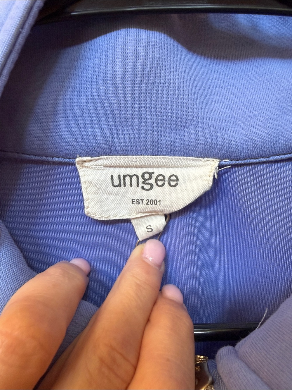 Umgee Periwinkle Ruffle Sleeve Half-Zip Sweatshirt Vest - Picture 2 of 2